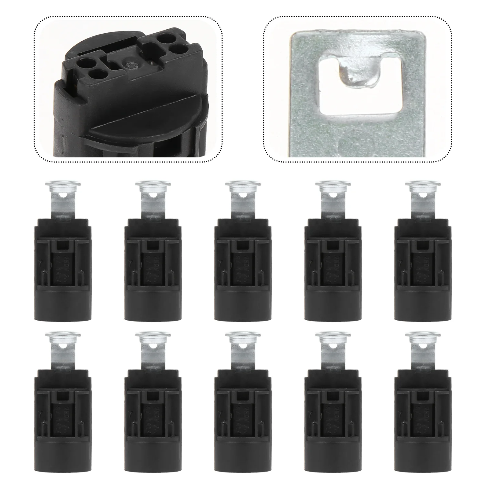 

10 Pcs Light Socket E14 Lamp Holder Home Bulb Lampholder Candelabra Base Adapter Black