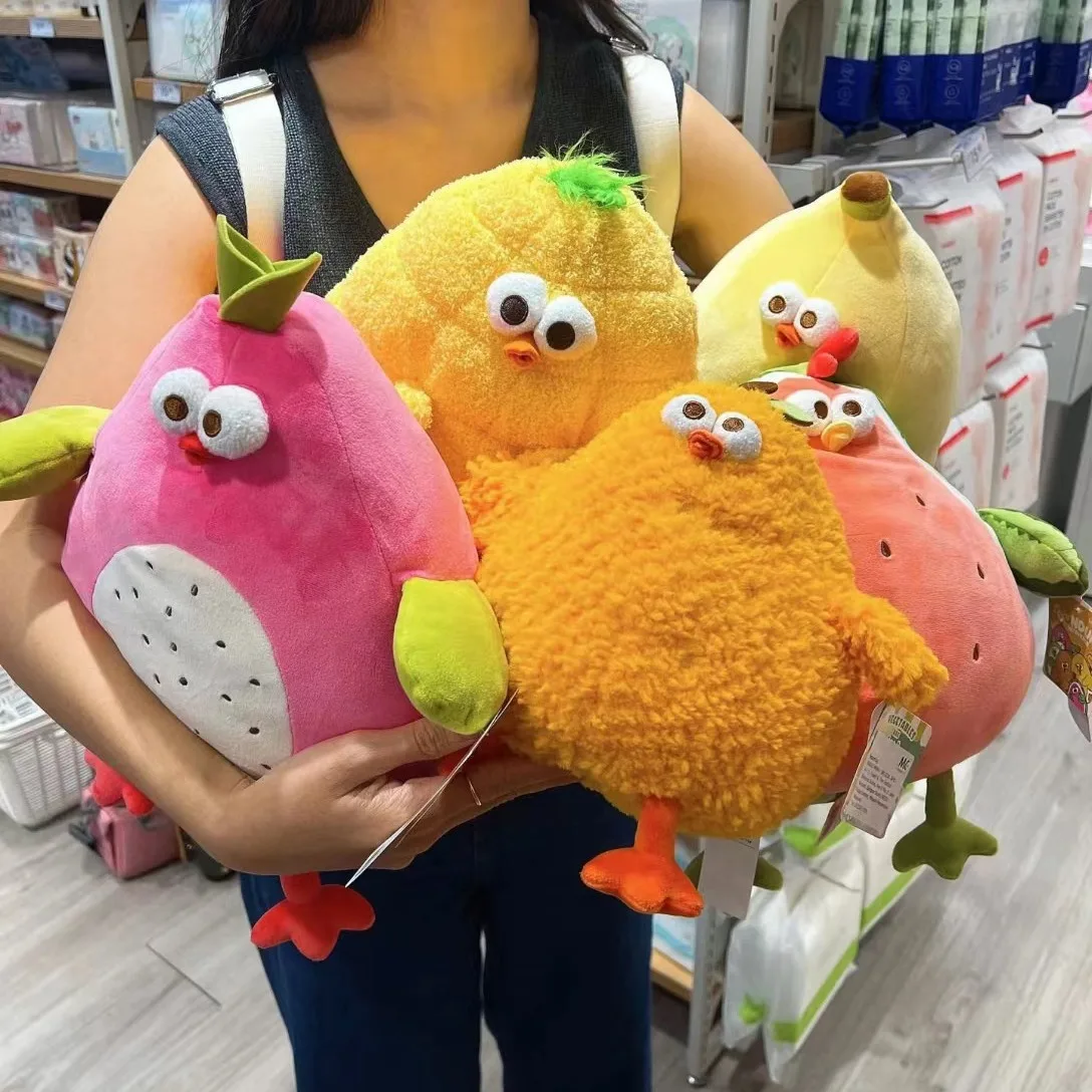 MINISO Orange Chicken Doll Plush Stuffed Toy Banana Watermelon Yellow Chicken Soft Sofa Pillow Valentine's Day Birthday Gift