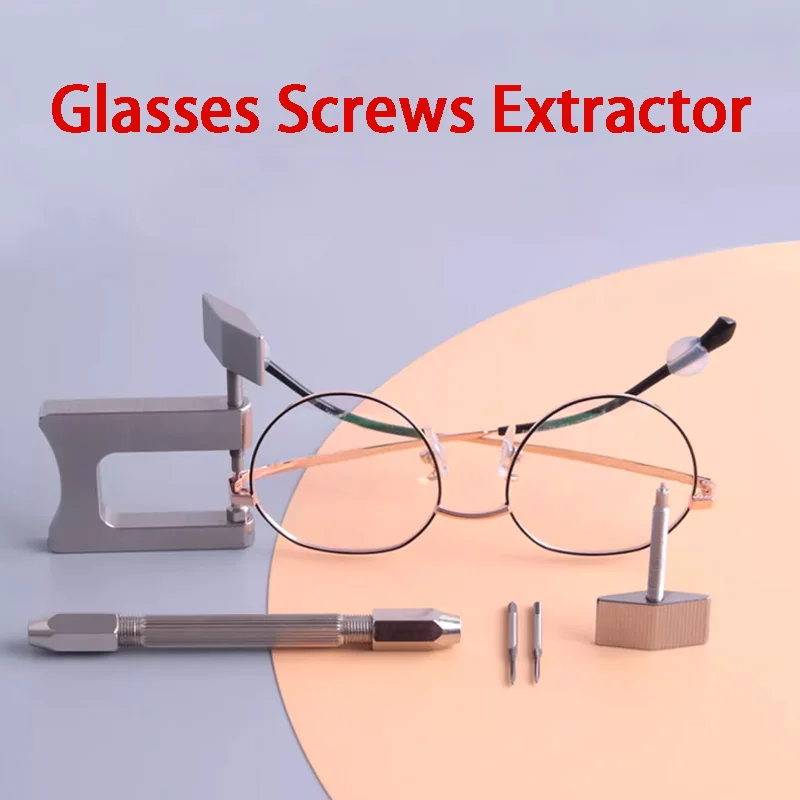 1Set Screw Extractor Glasses Screws Pull Out Tool Tap Handle Manual Operation Eyeglasses Repair Broken Slip Teeth Slip Wire Tool