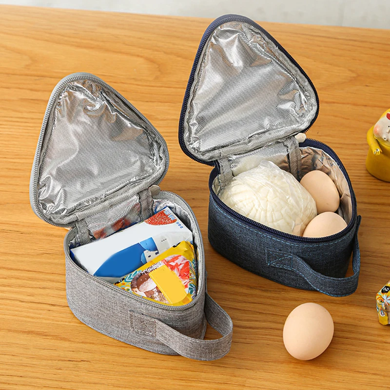 Portable Handhold Breakfast Insulation Bento Bag Triangular Lunch Box Bag Outdoor Snack Bag Women Children Thermal bag Lunch box