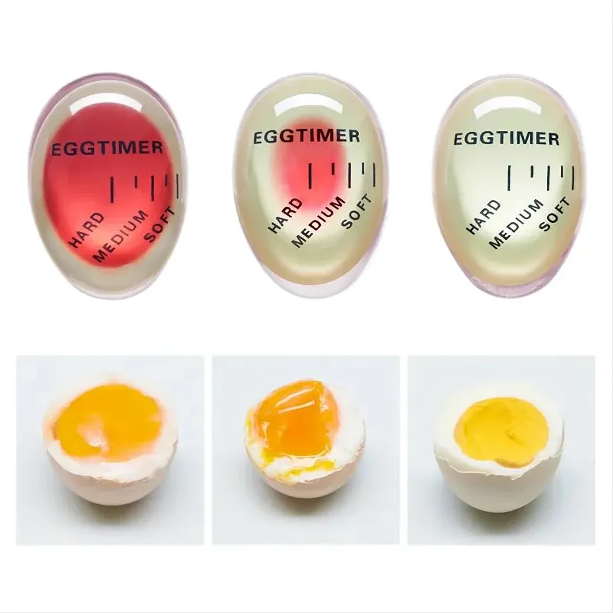 

1pcs Egg Timer Boiled Egg Ripening Observer Yummy Soft Hard Egg Cooking Color Changing Creative Kitchen Utensils Frother milk