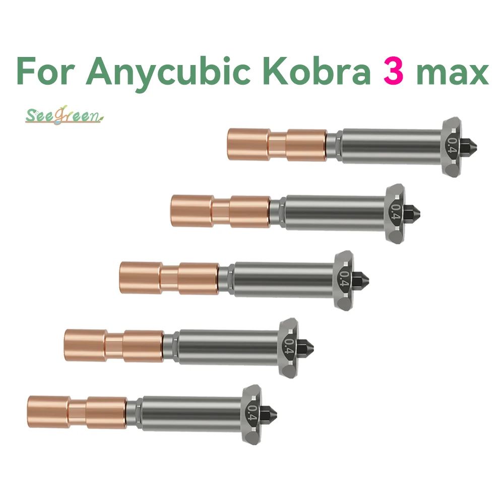 

Новая обновленная насадка для Anycubic Kobra 3 Max, насадка Hotend Kobra 3 Max, комбинированная насадка для горла 0,4 мм 0,6 мм 0,8 мм