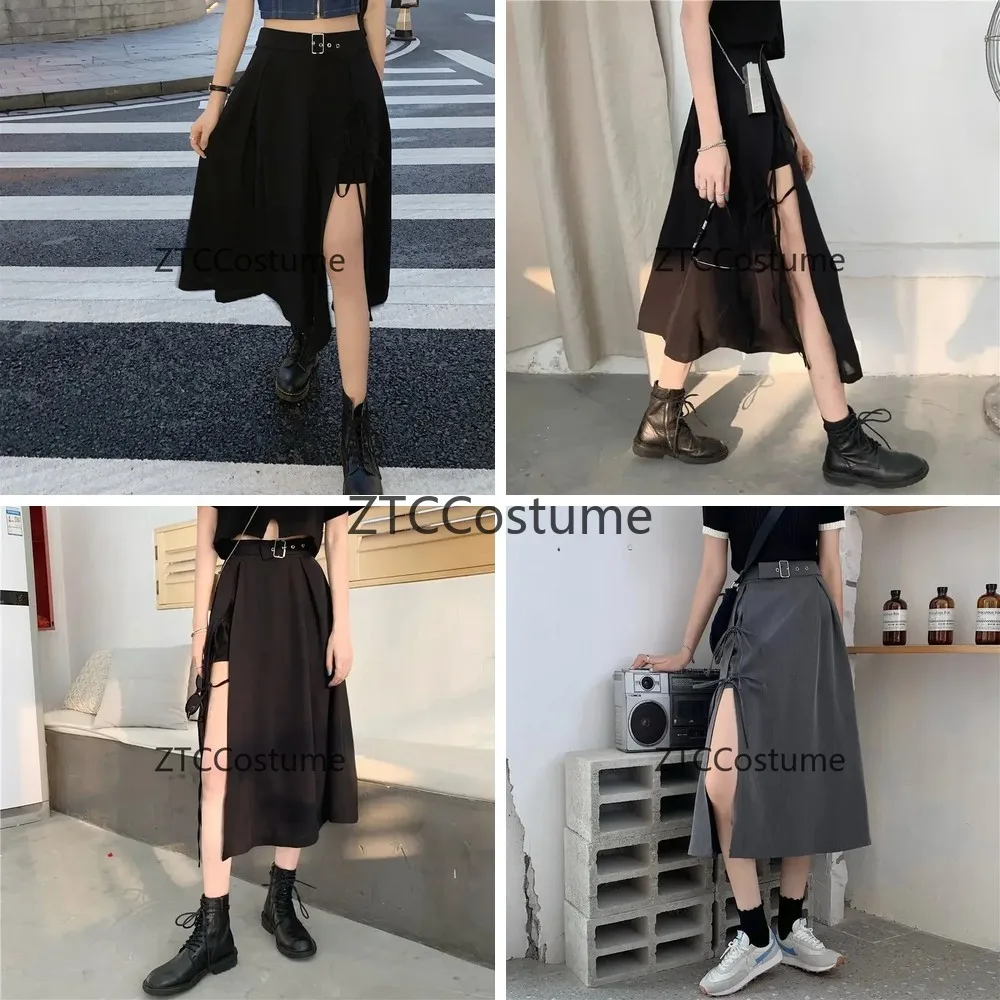 

Cosplay Harajuku Vintage Long Skirt Women High Waist Solid Casual Comfortable Soft Korean Fashion Females All Match Simple Skirt