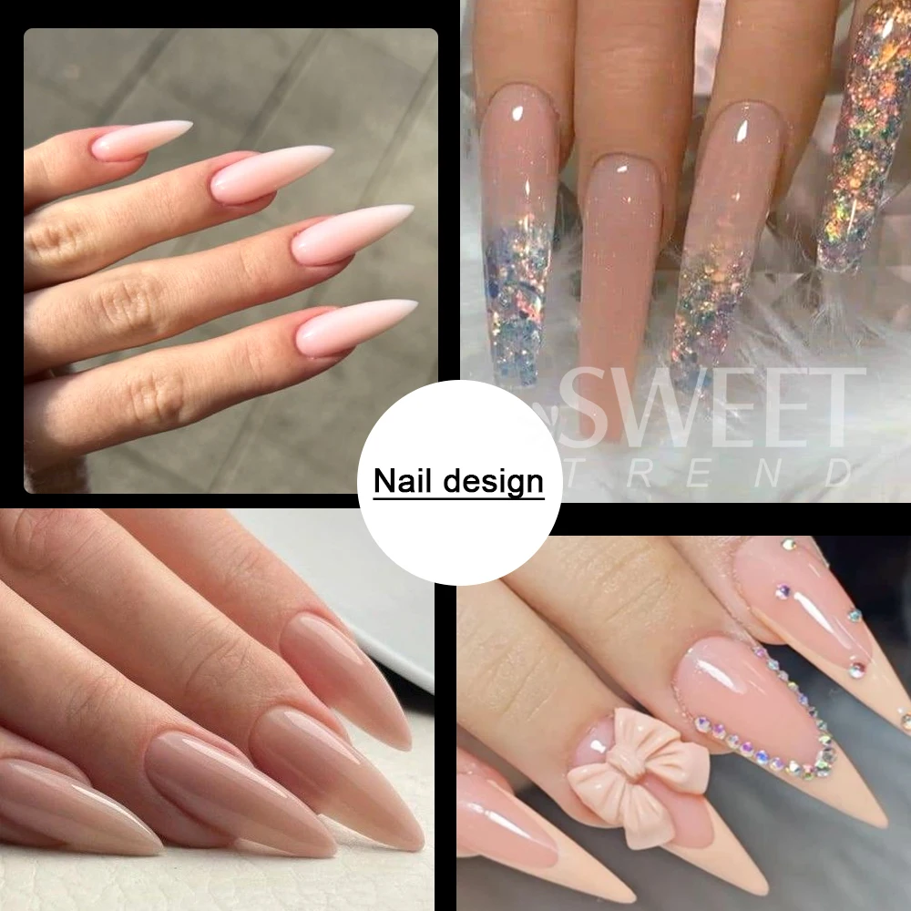 Poudre acrylique professionnelle pour ongles, 6 couleurs, rose, marron, blanc, Nude, polymère pour pointes 3D françaises, sculpture, Extension d'ongles, poudre acrylique