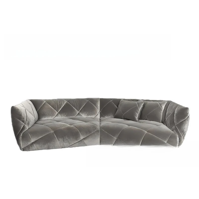 

Living room green lotus leaf arc, Nordic high-end, fabric sofa