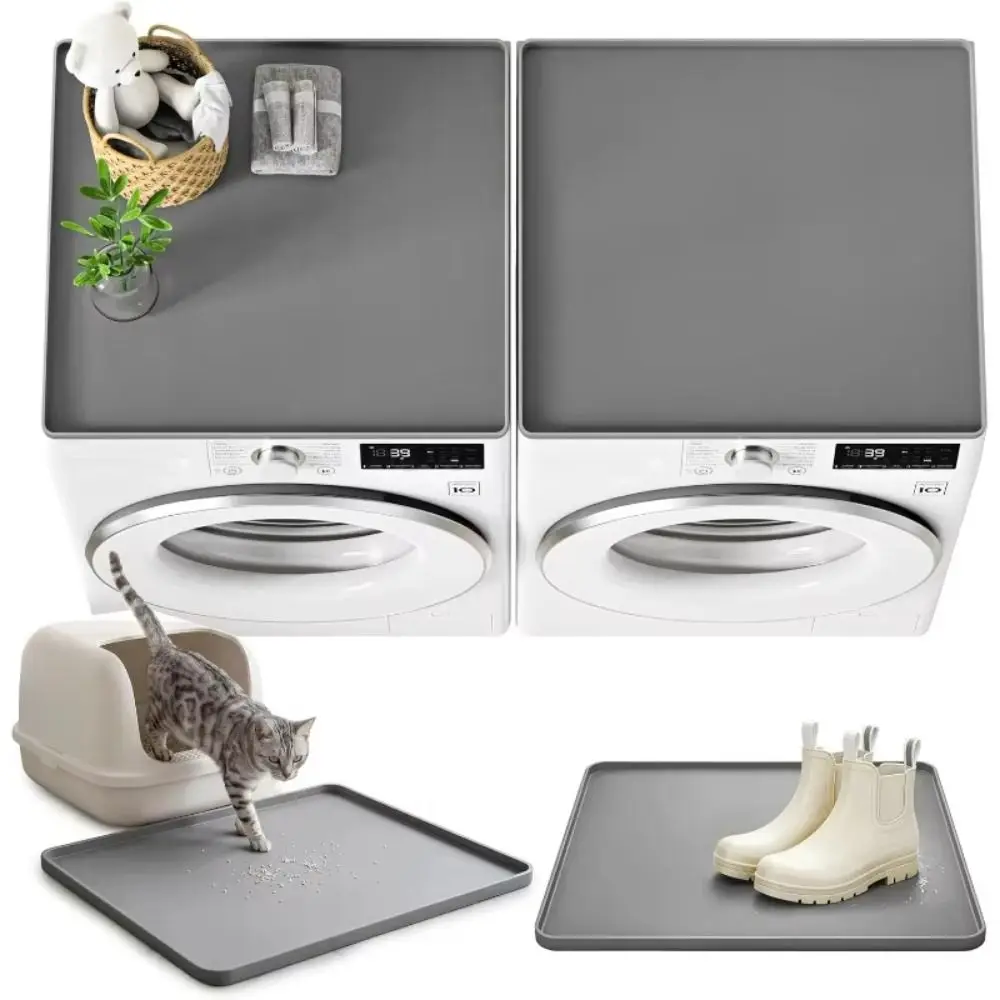 Extra Thick Silicone Washing Machine Drip Tray Leak-Proof 60*50cm Anti Slip Washing Machine Drain Tray Non-slip Waterproof