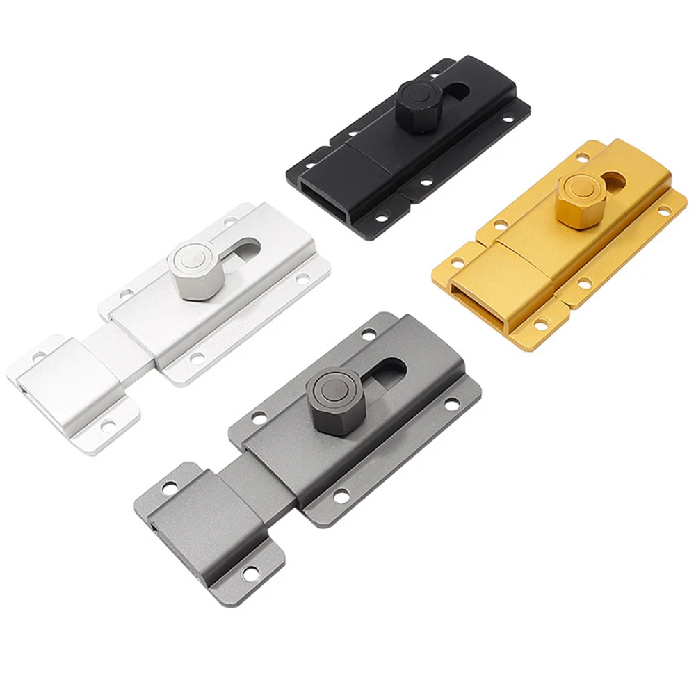 No-Drill Door Bolt 80mm, Aluminum Alloy Interior Latch With Steel Base For Bathroom Bedroom, Frosted Finish Security Lock (Silve