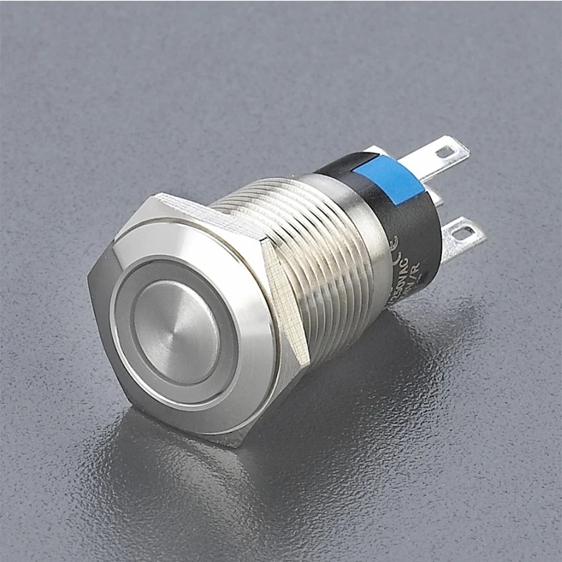 

16mm momentary LED metal pushbutton switch 1NO1NC