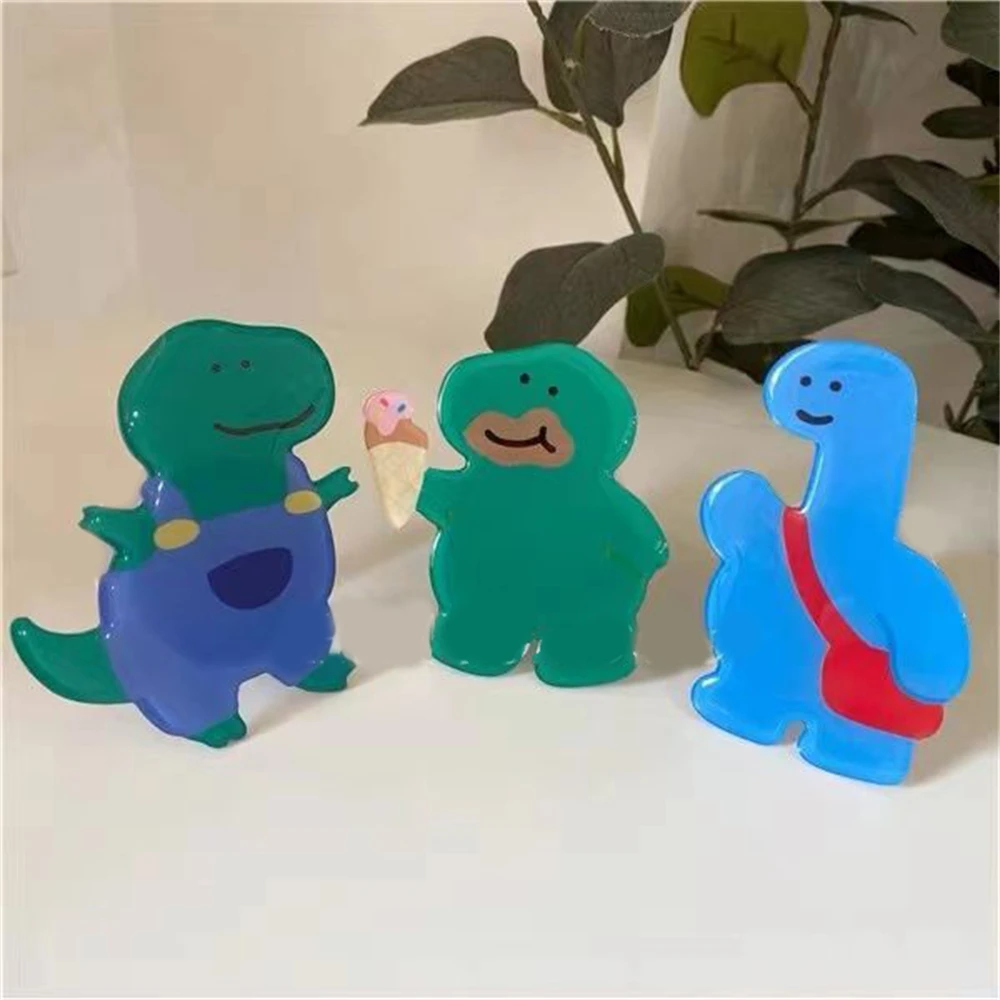 INS Cute 3D Dinasaur Lazy Bracket Phone Grip Tok Griptok Holder Ring For Samsung S23 Accessories Foldable Bear Stand Support