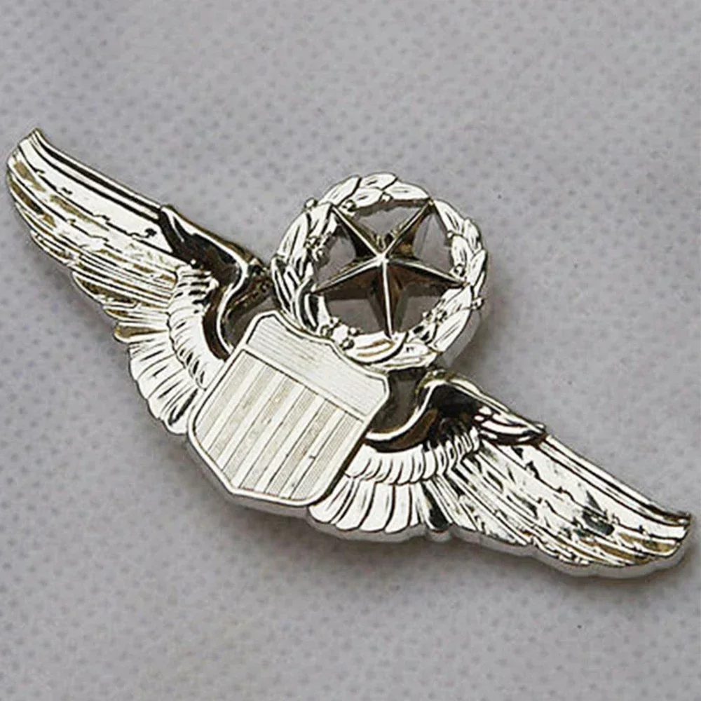 U.S. AIR FORCE USAF MILITARY BROOCH COMMAND PILOT METAL WINGS PIN BADGE