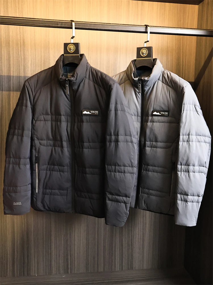 Men's Lightweight down Jacket Windproof Waterproof Fashion Urban Style Outdoor Casual Regular Fit Long Sleeve Zipper Closure