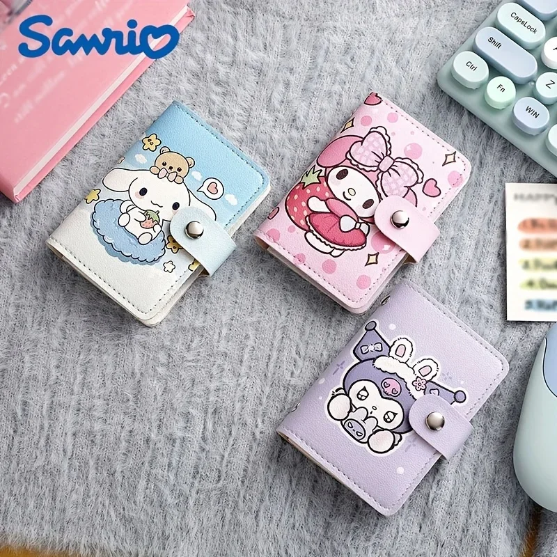 

Sanrio Kuromi Portable Card Holder Bag Cinnamoroll My Melody Girl Large Capacity 22 Card Position ID Storage Bag Card Clip