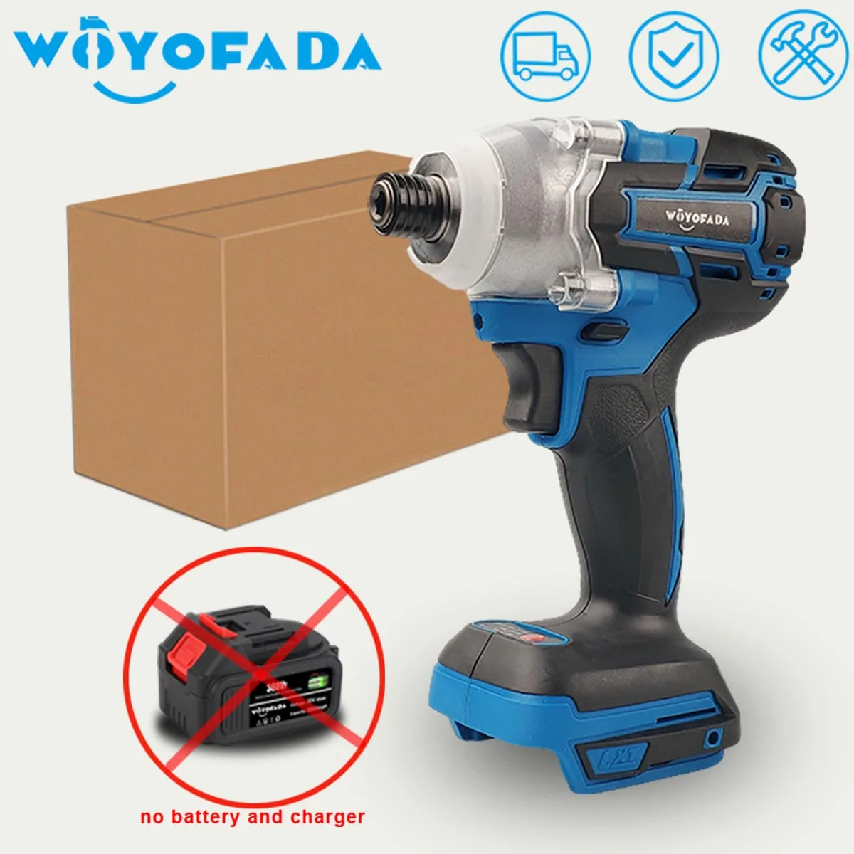 WOYOFADA 18V cacciavite elettrico a batteria velocità avvitatore a percussione senza spazzole trapano ricaricabile luce a LED per batteria Makita