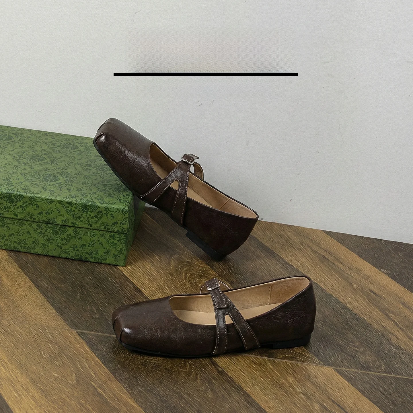 wide-foot-women's-shoes-size-41-to-43-mary-janes-ballet-flats-soft-bottom-korean-style-fashion-single-shoes-for-spring-autumn