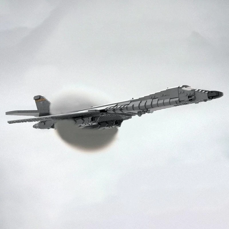 MOC Kreativtechnologie B-1B Flugzeugkavallerie-Bomber Kampfflugzeug Blockmodell DIY Erwachsenen-Puzzle Bausatz Spielzeug Geburtstagsgeschenk für Jungen Dekoration – Detail 4