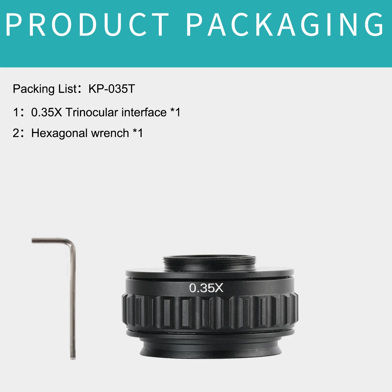 KOPPACE 0.35X Interfaz de microscopio Longitud focal ajustable 38 mm Interfaz de montaje de microscopio