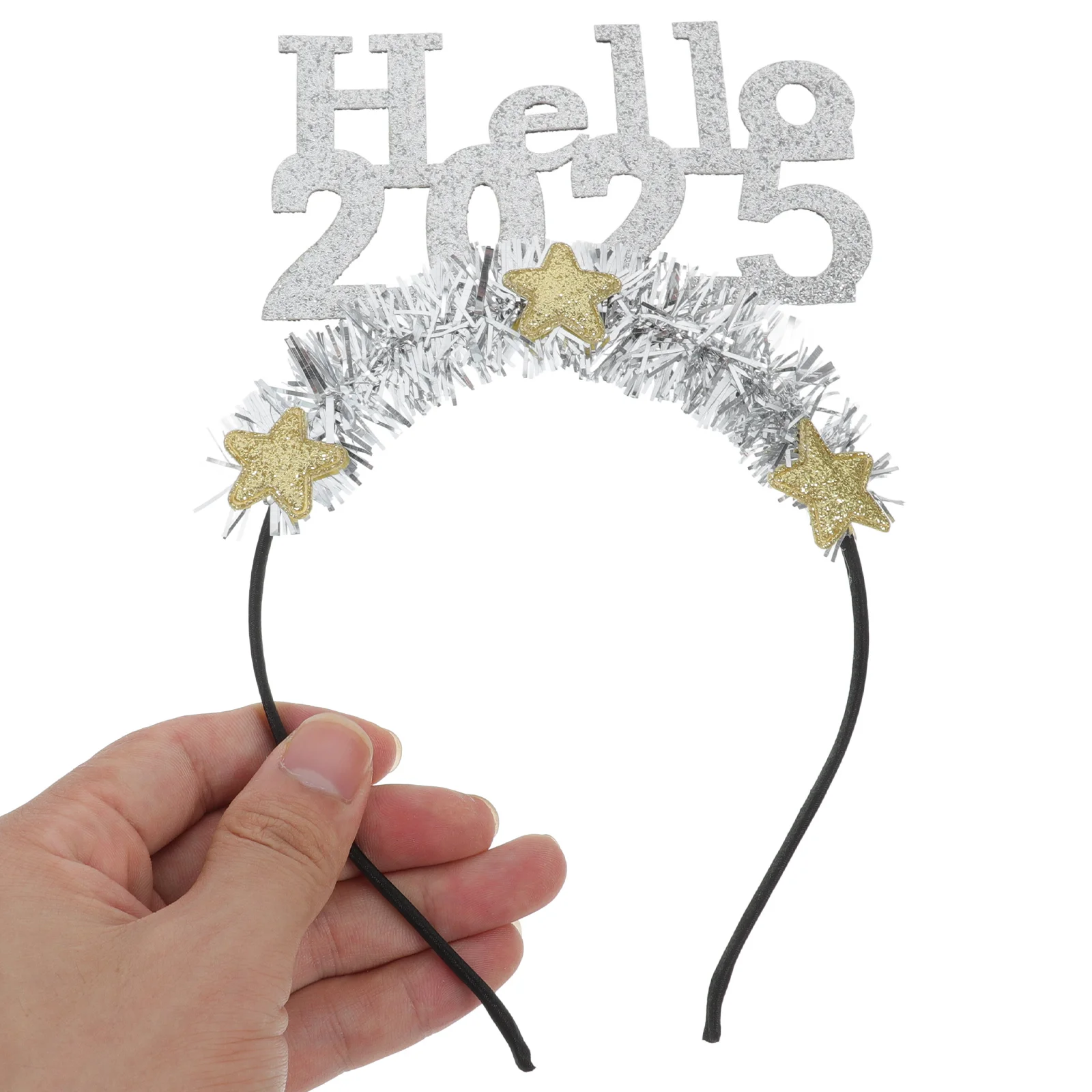 

2025 New Year Party Headband Festival Hair Clasp Tinsel Glitter Adult Women Men Lightweight Break Resistant Classic Style Party