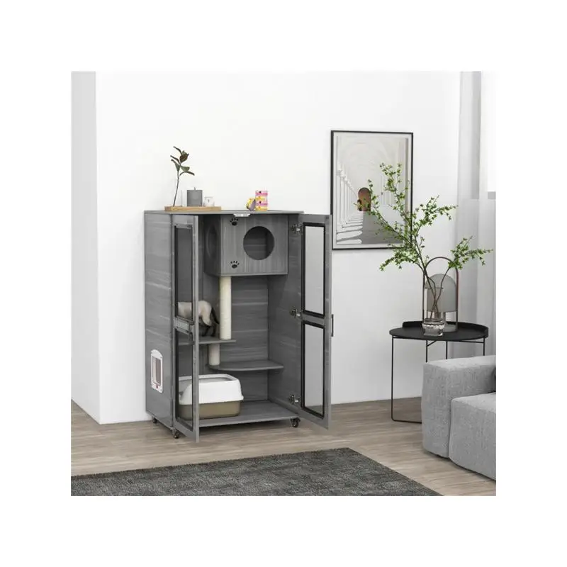 

Вилла с кошачьими колесами и колесами для домашних кошек — просторное и стильное жилое пространство для ваших кошачьих друзей