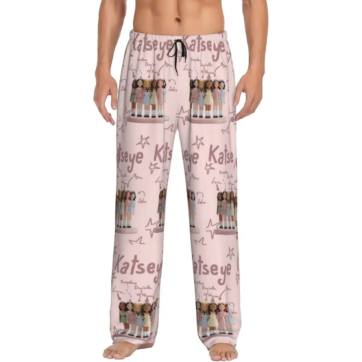 

Custom K-Katseyes Pajama Pants Sleepwear Men Elastic Waistband Girls Group Sleep Lounge Bottoms with Pockets