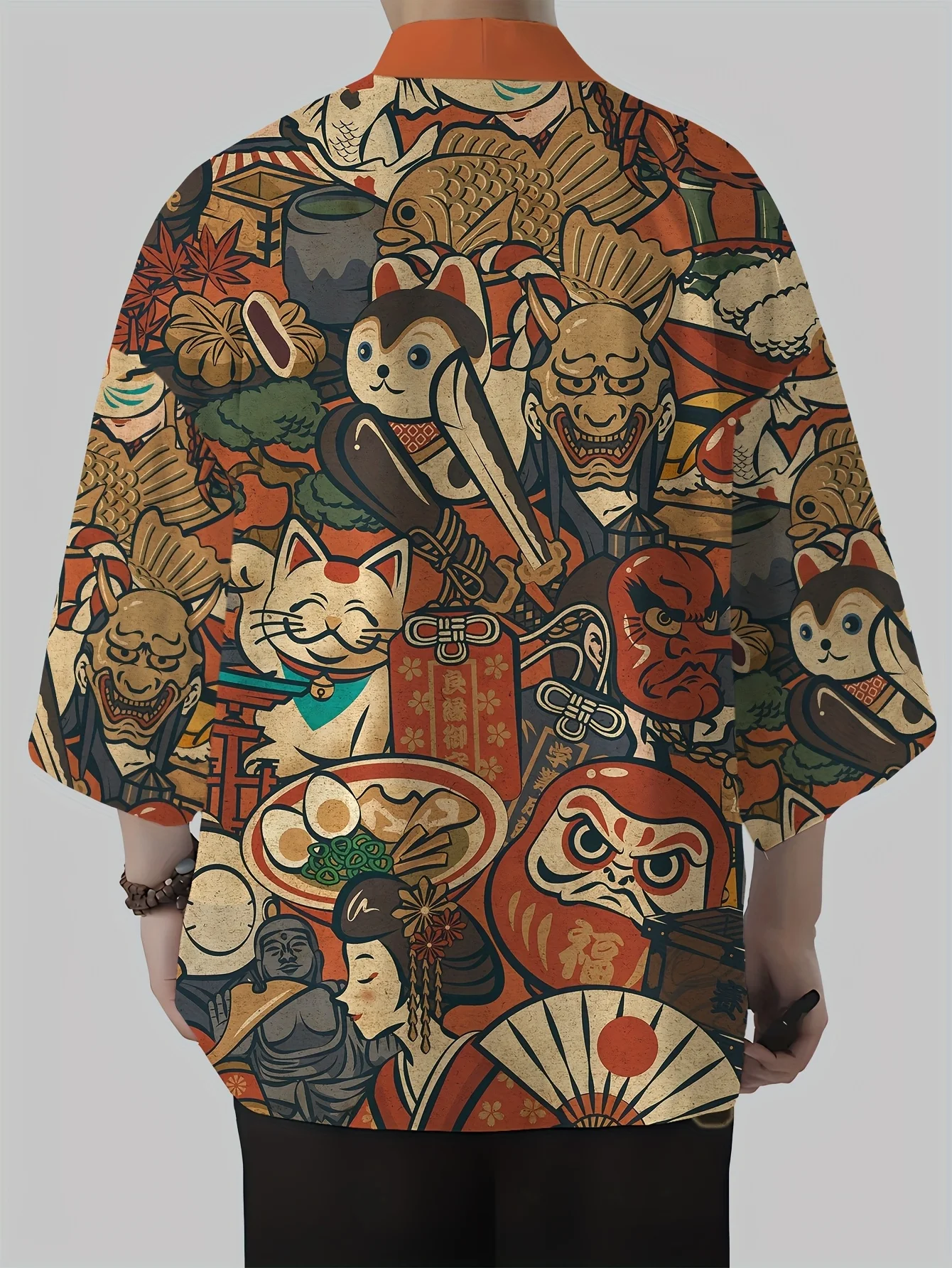 2026 Summer Men's Kimono 3D Printed Design Breathable Lightweight Casual Fashion Outdoor Street Men's Clothing