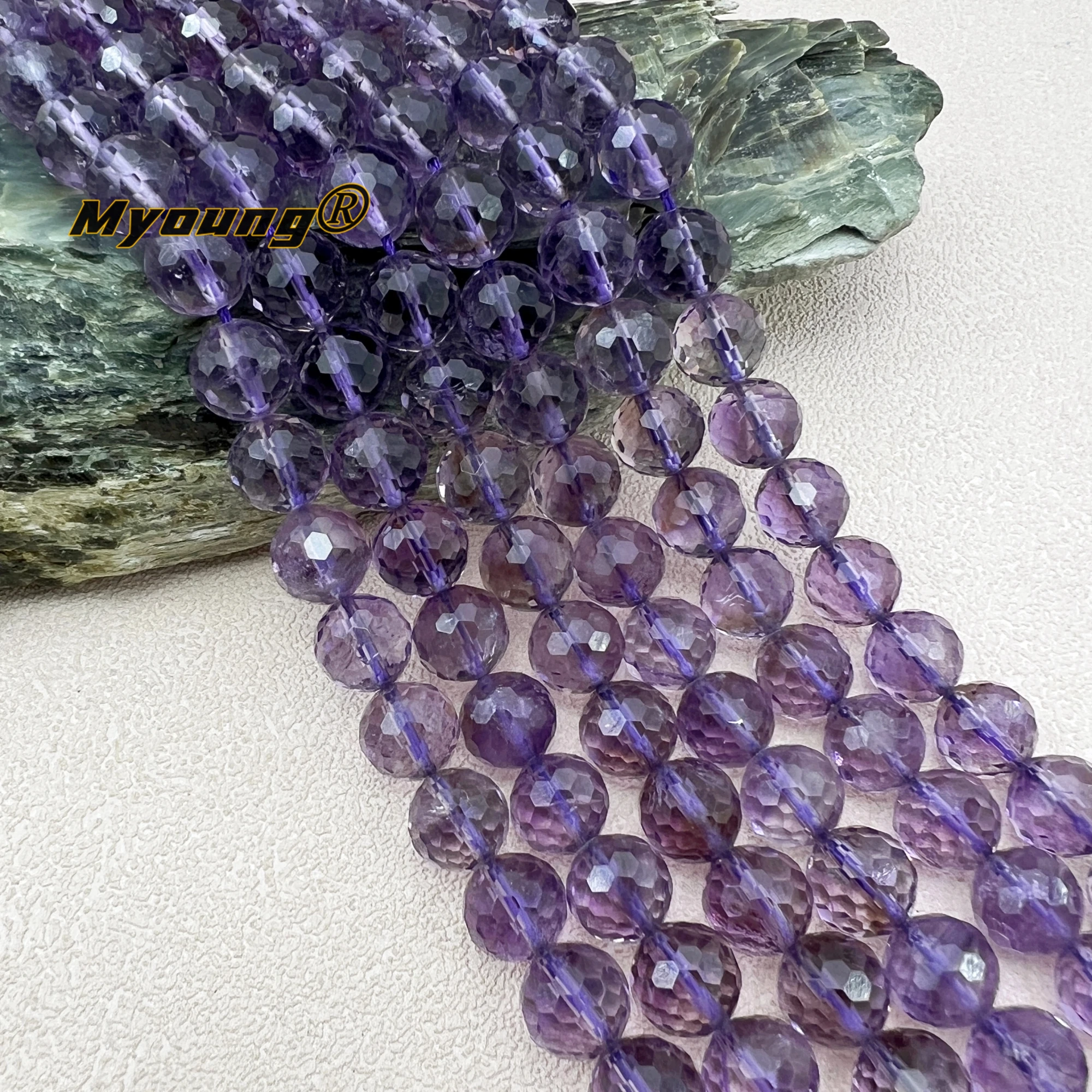 10MM Natural Brazilian Amethysts Purple Crystal Round Faceted Loose Beads For DIY Bracelet Necklace Jewelry Making MY240401