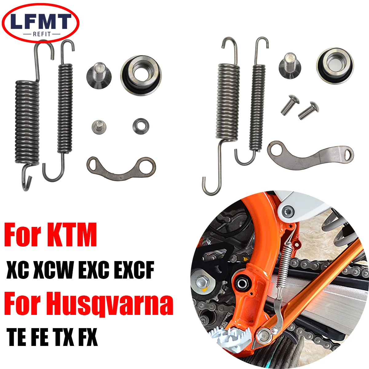 Kickstand Side Stand Springs Kit For KTM XCW XC XCF XCFW EXCF EXC XCR-W 150-530 Husqvarna FE FX TE TX GasGas EC ECF 2008-2023