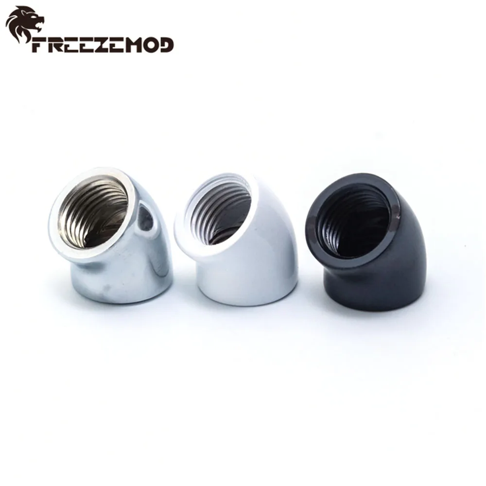 FREEZEMOD Female-Female 45 Degree Elbow Adapter Silvery Double Internal G1/4 Thread Water Cooler Fitting Fittings TorqueSNWT-S45