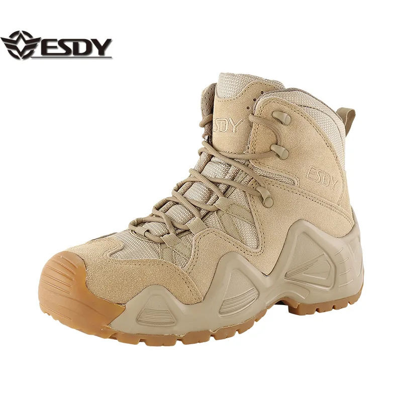 ESDY Outdoor Man Sneakers Mid Top Mountaineering Shoes Hiking Shoes Tactical Boots Combat Boots Outdoor Sport shoes C209