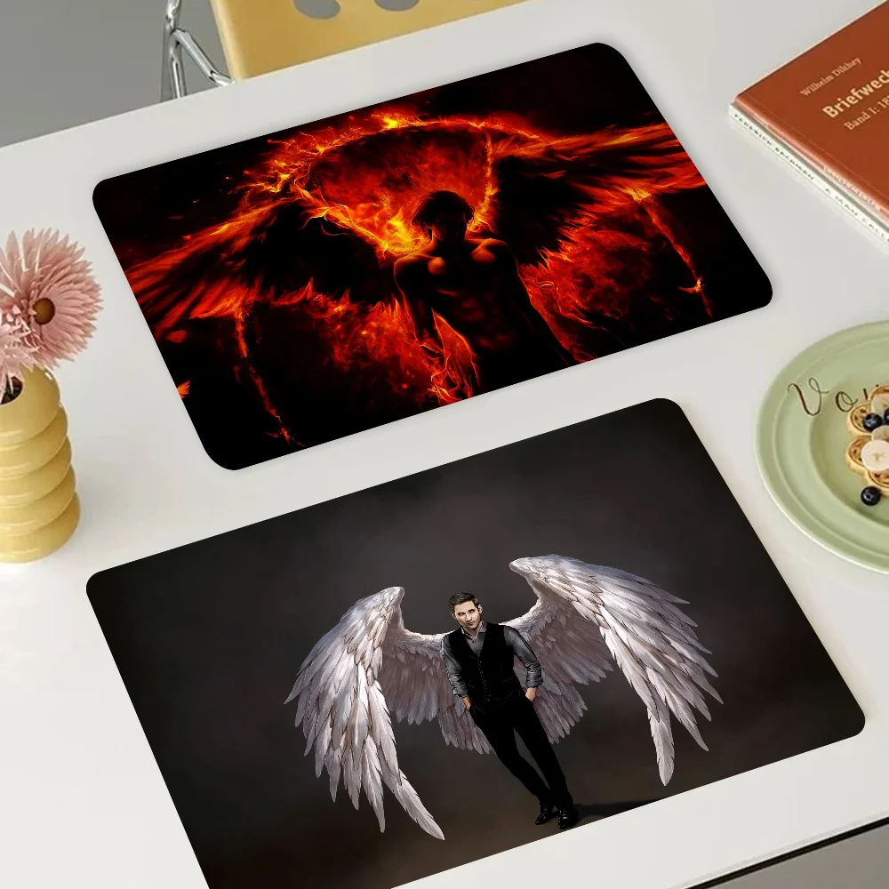 

Lucifer Movie Coffee Tablewear Drain Pad Bathroom Square Absorbing Anti-slip Dry Mat Kitchen Placemat Dishes Cup Pad