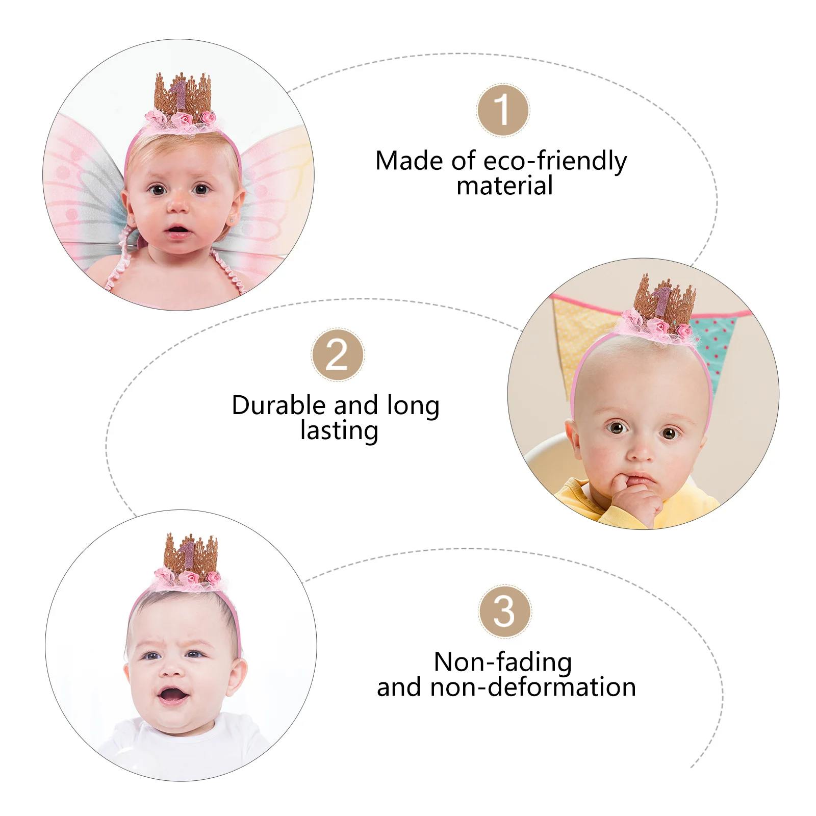 غطاء رأس على شكل تاج على شكل زهرة للأطفال، عصابة رأس على شكل تاج لعيد ميلاد الطفل، إكسسوار لأغطية الرأس لحفلات الفتيات