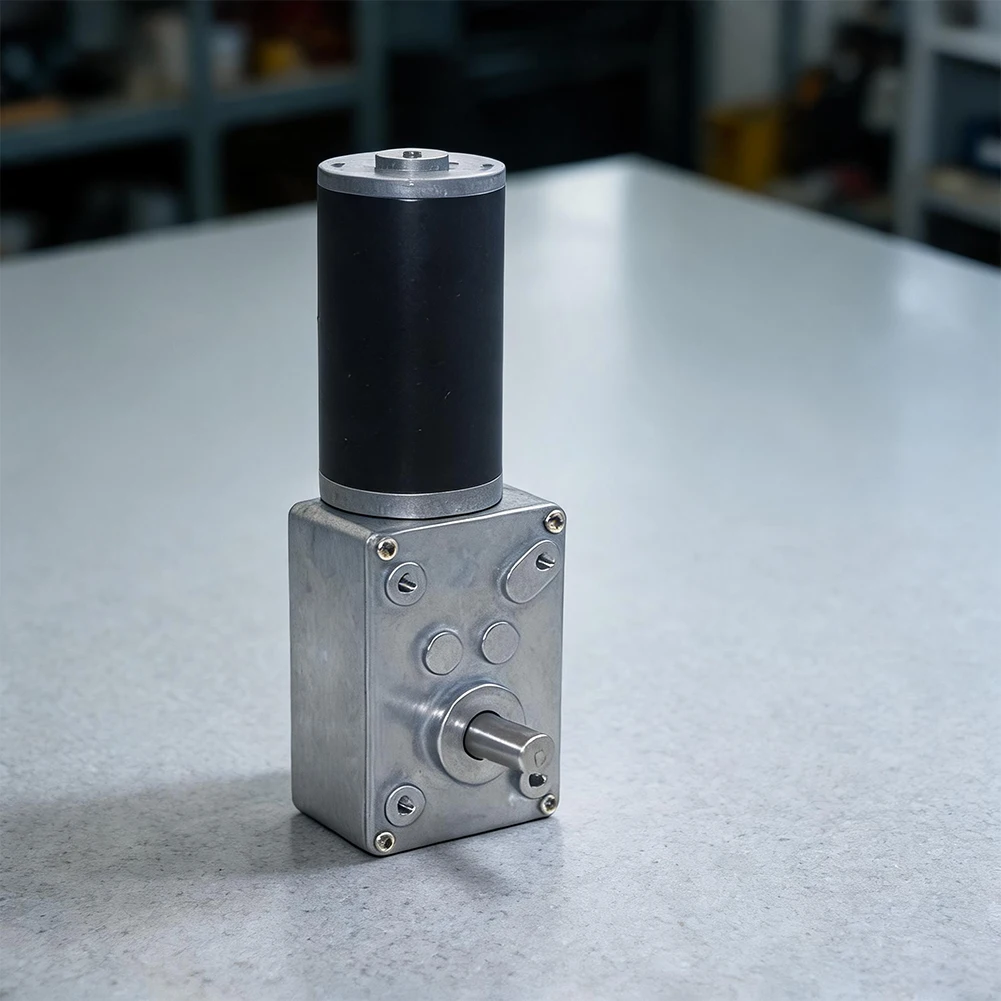 For worm Gear Motor with Dual Ball Bearing Support for Curtain Machines Advertising Equipment and Positioning Systems