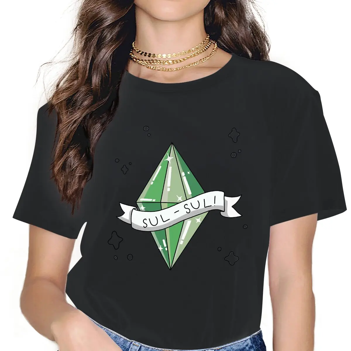 

Eva Women Shirts The Sims 4 Business Simulation Game Oversized T-shirt Goth Vintage Female Blusas