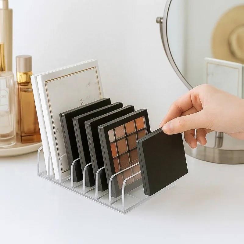 صندوق منظم المكياج مكون من 7 أقسام، رف تخزين شفاف، عرض متعدد الخلايا، مستحضرات التجميل، ظلال العيون، موفر للمساحة، رف تخزين متين #2