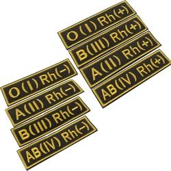 O1RH+- A2RH+- B3RH+- AB4RH+- Embroidery Patches Hook & Loop Russian Blood Group Badge Decoration for Clothing and Backpack