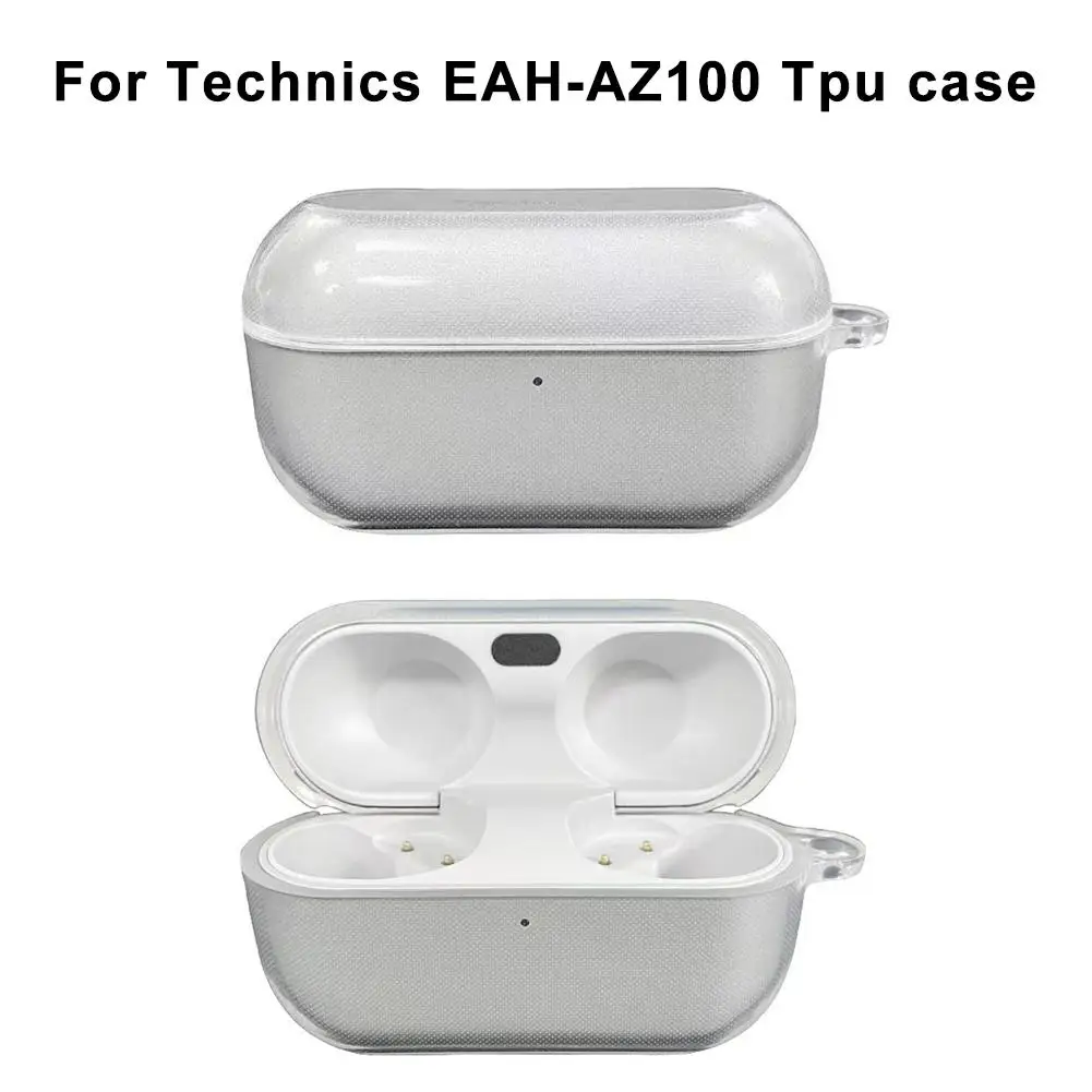 Para Technics EAH-AZ100 funda protectora para auriculares suave transparente TPU funda para auriculares a prueba de golpes y anticaídas