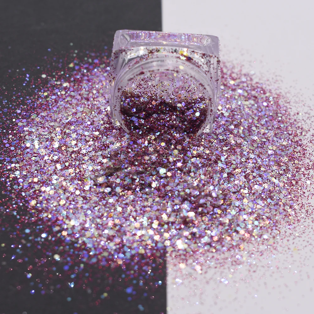 10g/Bag 2023 Wholesale New High Sparkle Glitter Cosmetic Chunky Mixed Glitter For Nail Accessories Christmas