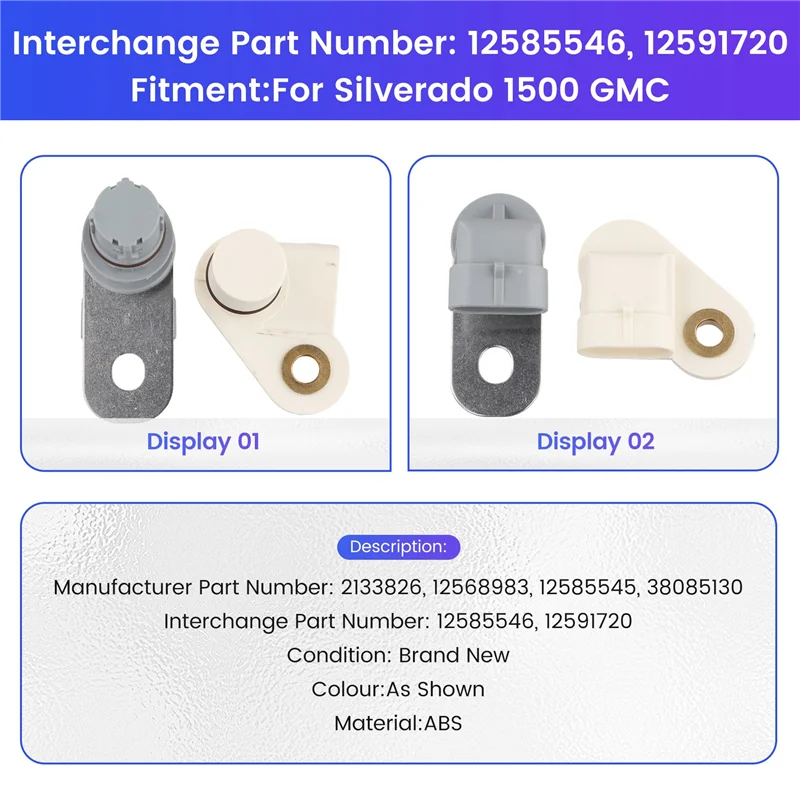 Sensor de posición de árbol de levas y cigüeñal, 2 uds., para Silverado 1500 GMC 12703627 12568983
