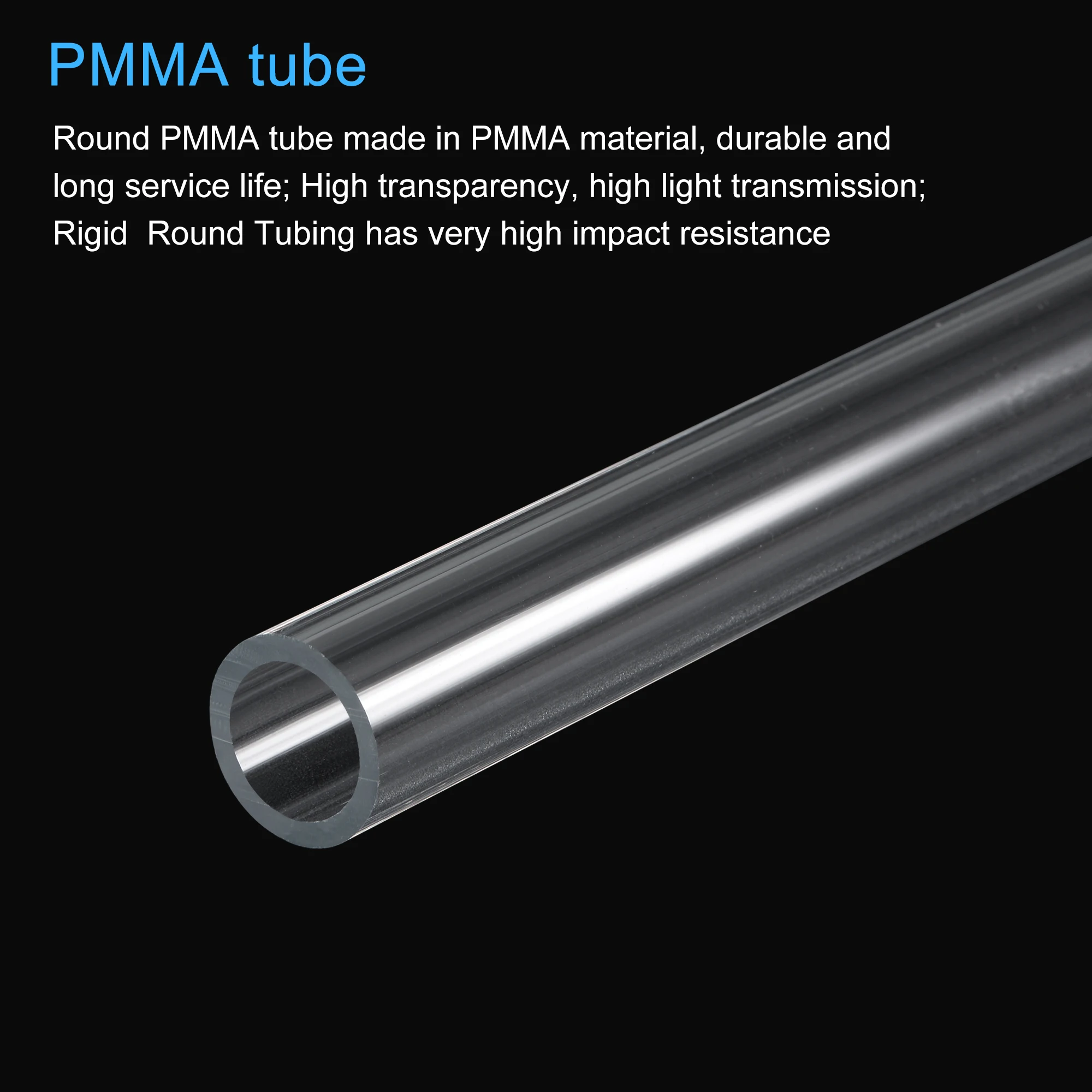 4Pc 1m Transparent Round Acrylic Tube Plexiglass PMMA Material Through Pipe High Impact Rigid Acrylic Pipe for Lighting Plumbing