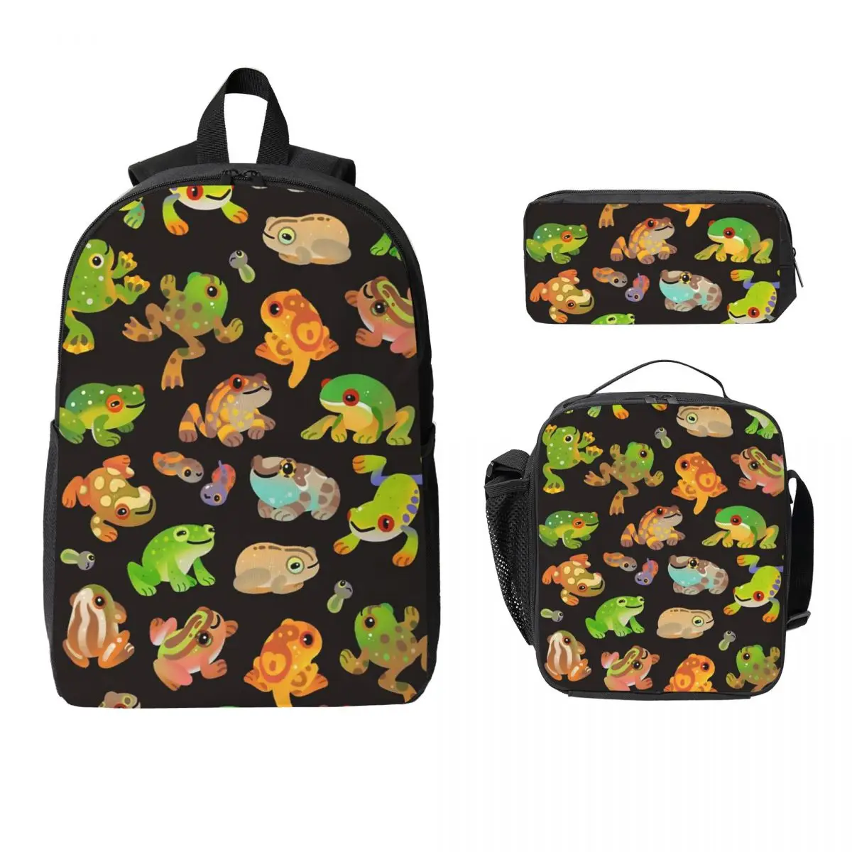 

Tree Frog - Dark Backpack Student Boys Girls BookBag School Bag Computer Shoulder Bags 3ps Insulated Lunch Bag Pencil Case