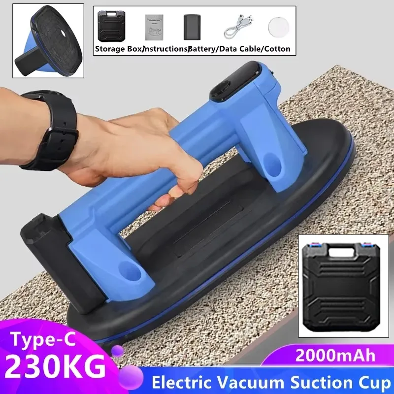 230KG Vacuum Suction Cup Strong Tile Glass Lifter Hand Pump Vacuum Suction Cup Suction Cup Lifter Type-C Charging Port