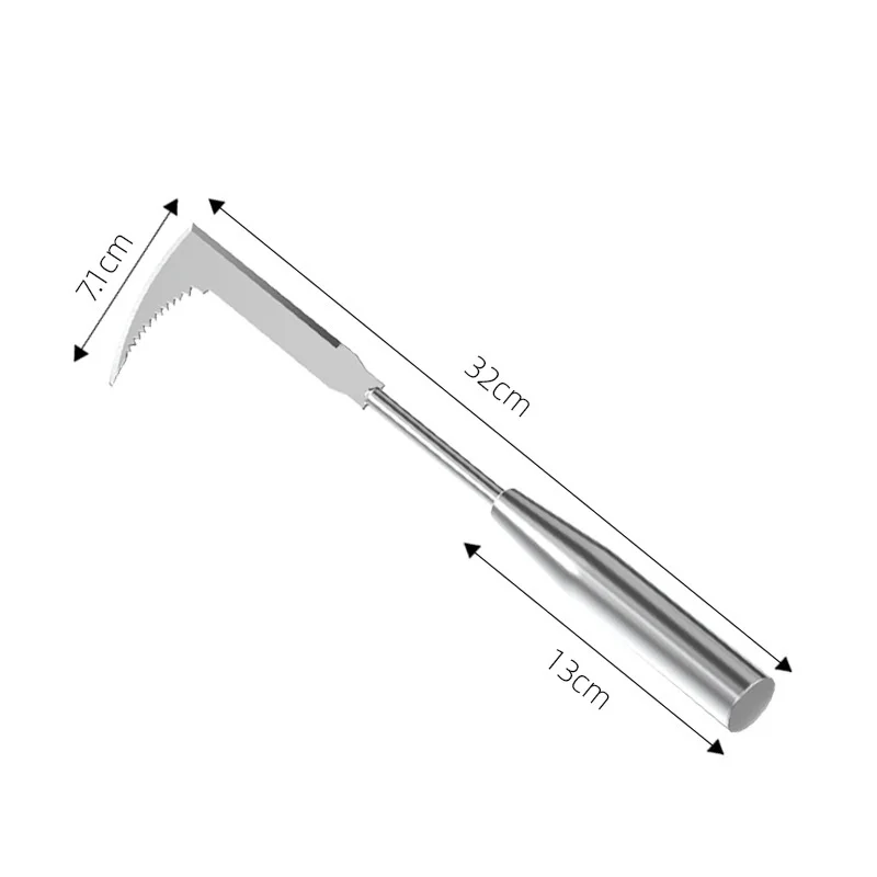 New All Stainless Steel Gap Weeding Tools,L-Shaped Multi-Purpose Garden Hand Tool for Clearing Weeds in Yards,Terraces and Lanes