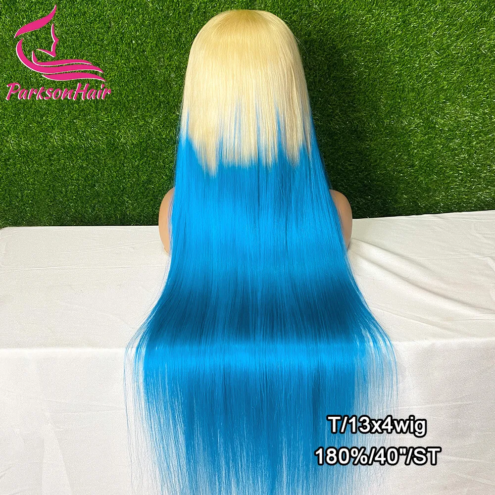 613 باروكة من شعر طبيعي أزرق ملون للنساء 13x4 13x6 الدانتيل الشفاف شعر مستعار أمامي شعر الإنسان البرازيلي قبل قطعها الدانتيل شعر مستعار أمامي #2