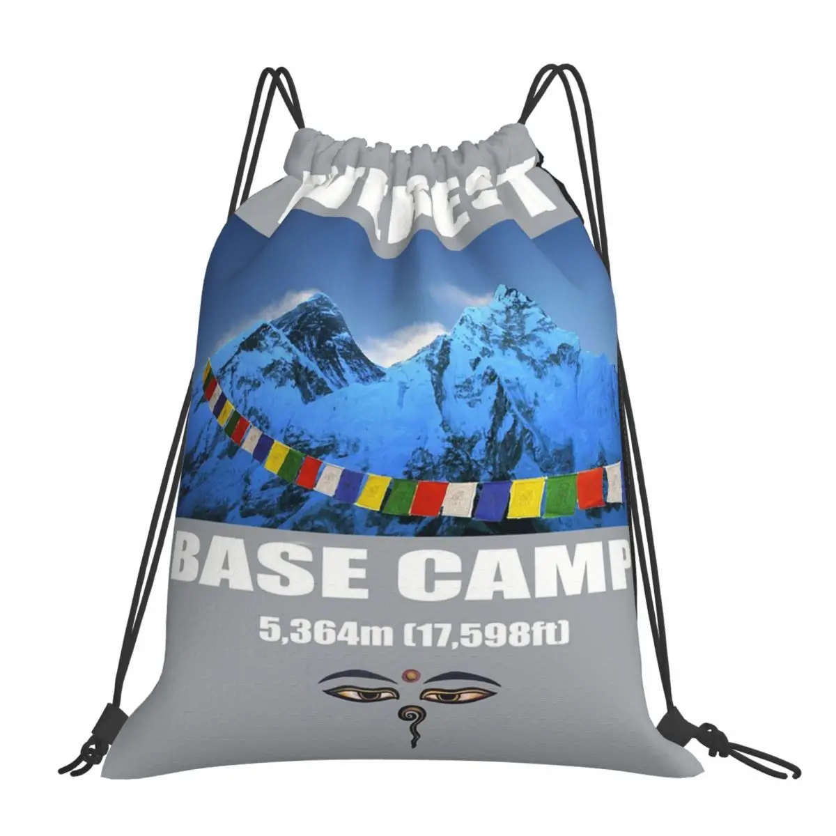 Everest Base Camp Backpacks Fashion Portable Drawstring Bags Drawstring Bundle Pocket Sports Bag Book Bags For Travel School