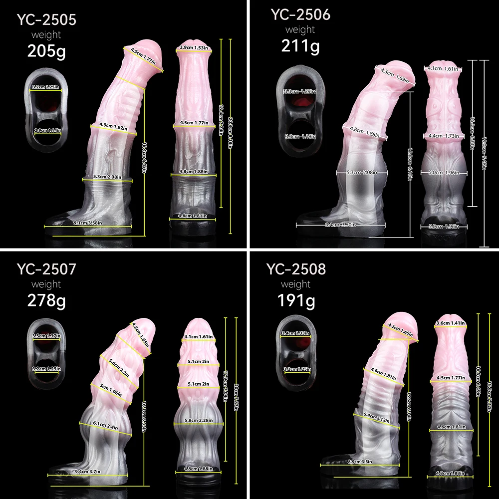 YOCY Liquid Silicone Penis Sleeve Pink Sex Toys for Man Fantasy Horse Dog Dildo with Cock Ring For Man Cock Enlargement 성인용품 2