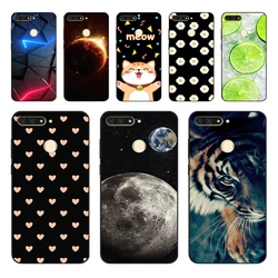 cases for huawei Y6 2018 case 5.7 inch Atu-L21 cover for huawei Y6 Prime 2018 back cover protective soft touch tpu flower rose