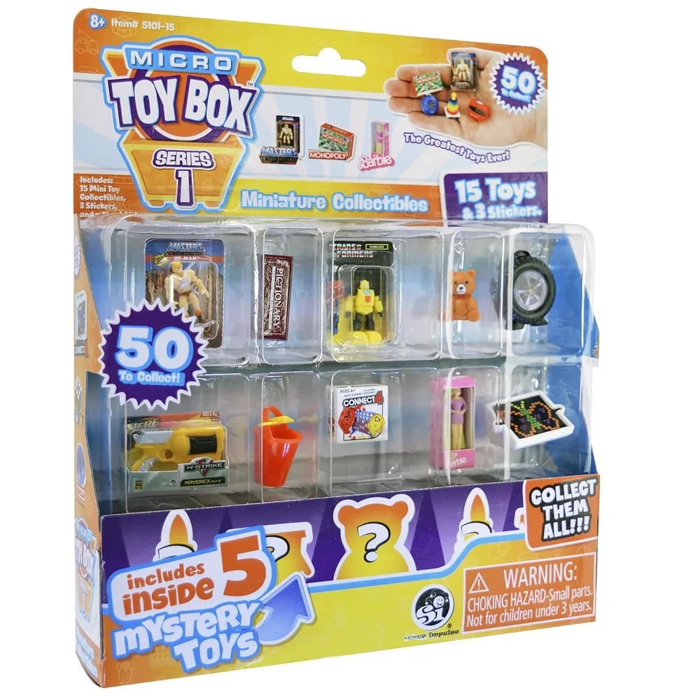 World's Smallest Micro Toy Box Series 1 Mini Collectible 10 Pack, Multi,Miniature blind box
