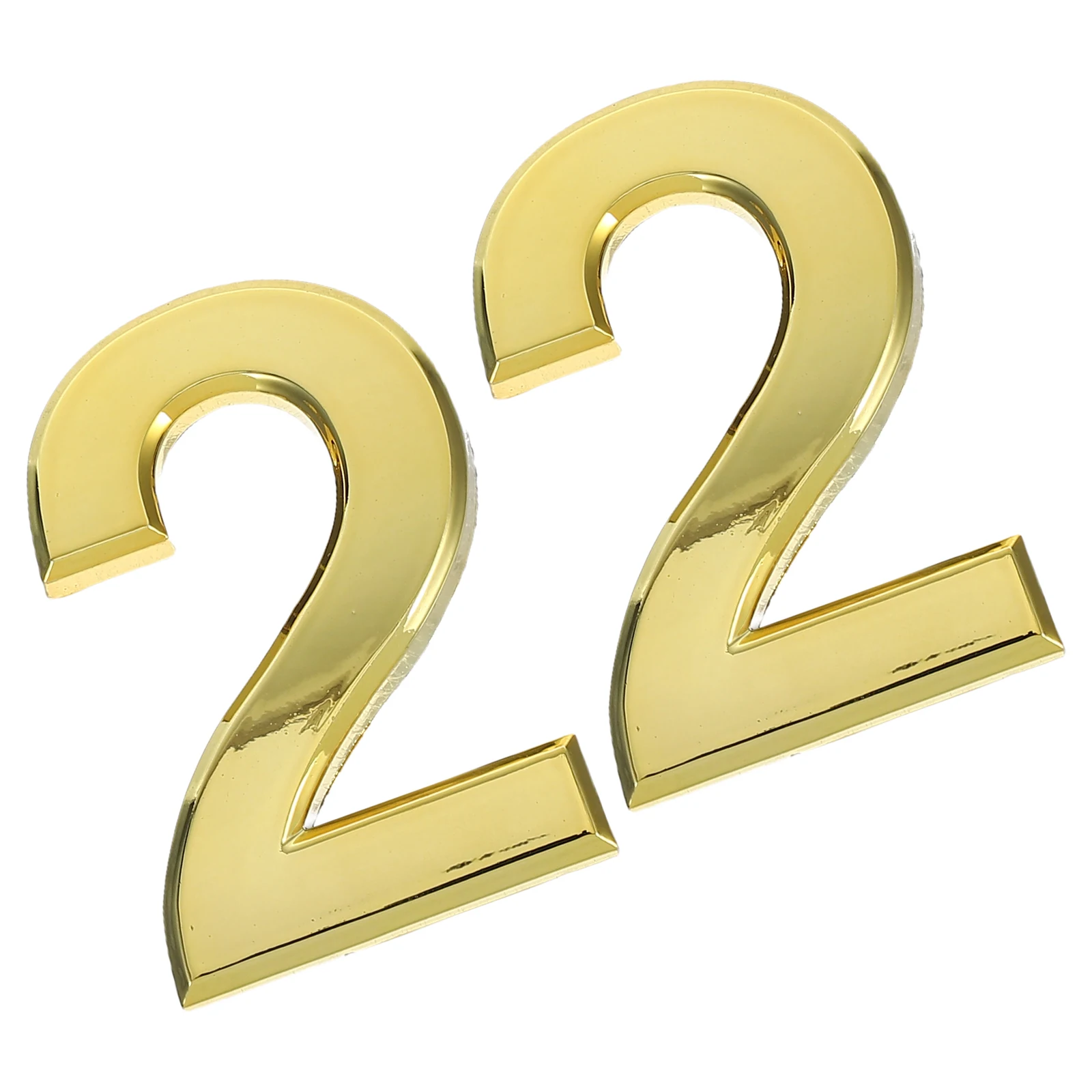 

2pcs 3D Door Numbers Bright Gold Plated Address Plaques Large House Number Stickers Modern Decor Fade Resistant Easy