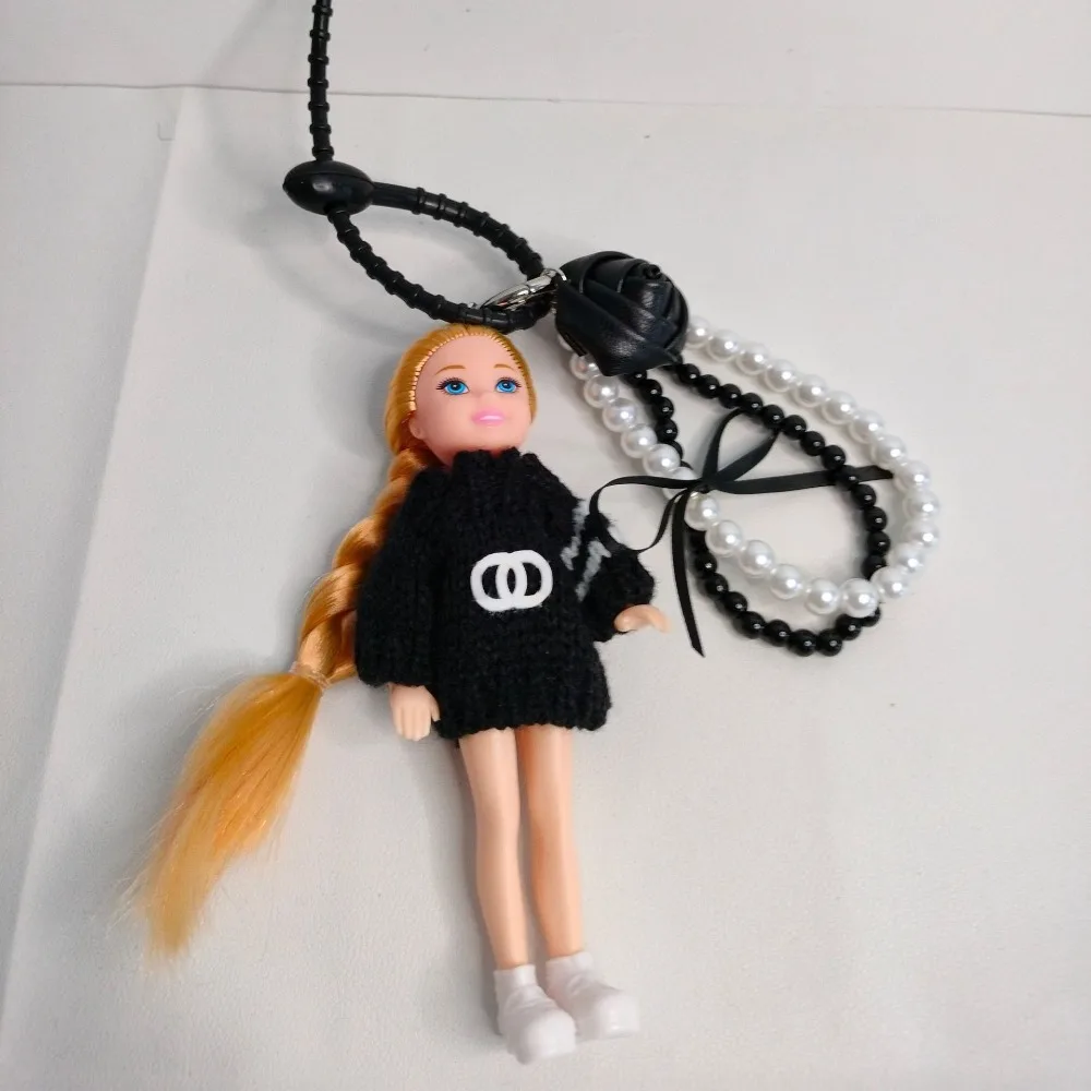 Hanging Ornament Doll Pendant DIY Change Clothes Keychain Women Car Pendant Girls Bag Accessories for Barbie Doll Cute