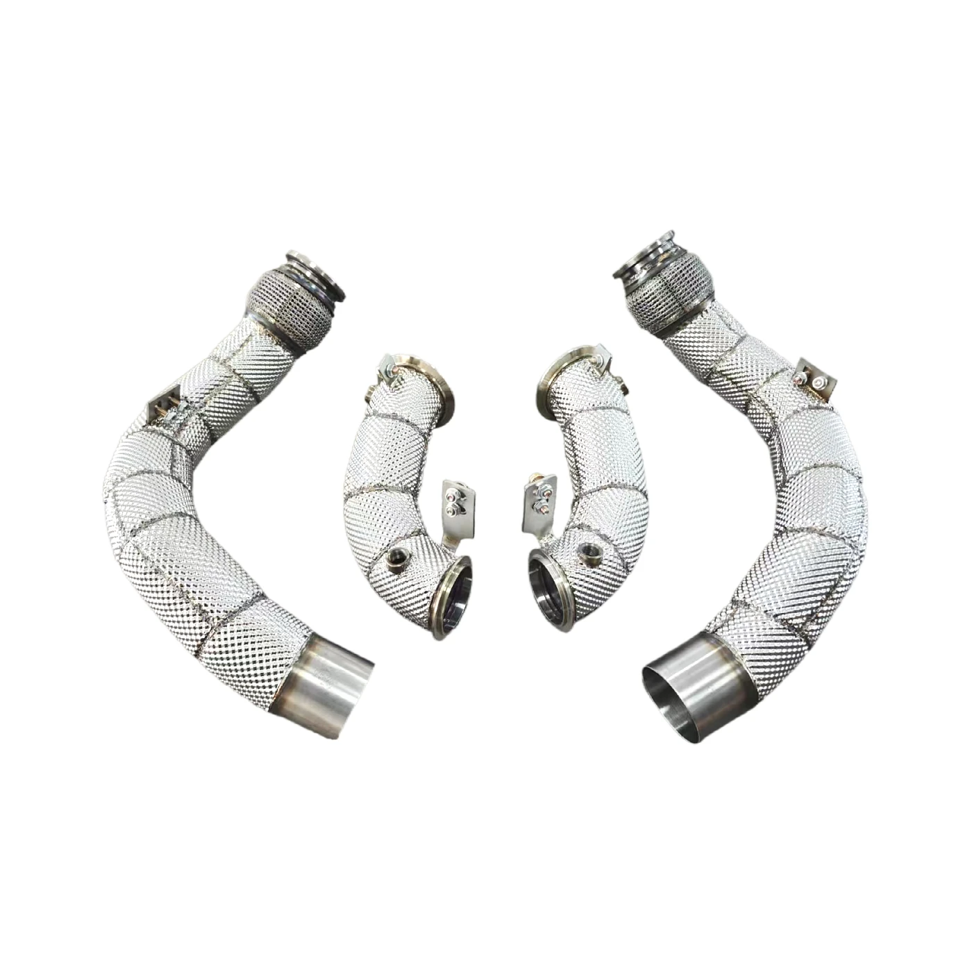 

AKS Stainless Steel Exhaust Downpipe With Heat Shield For BMW X5M F95 X6M F96