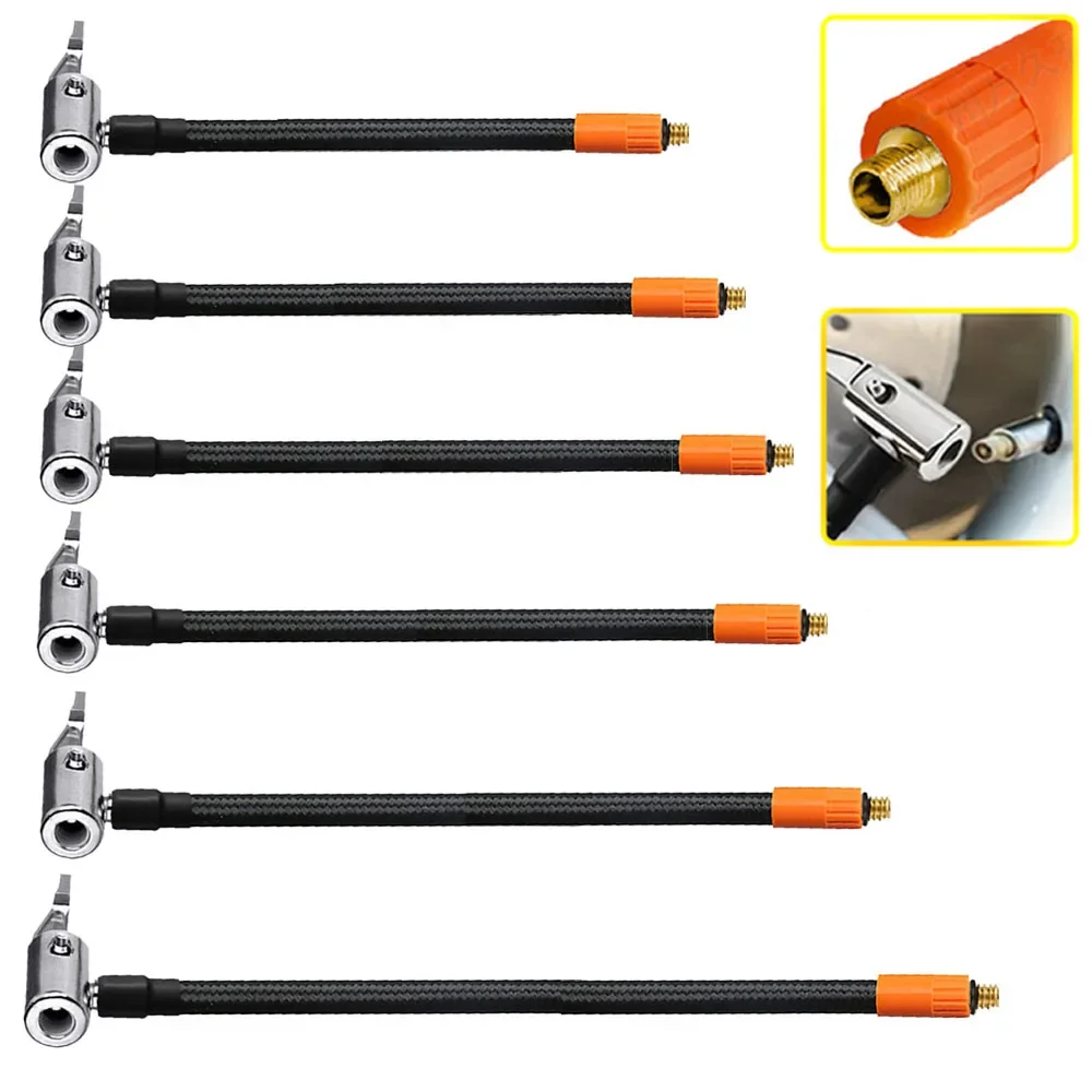 Car Tire Air Inflator Hose M6 Locking Air Chuck With Standard Tire Valve Fine Thread Inflation Hose Adapter Quick Inflation Part